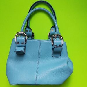 Tignanello Blue Leather Satchel